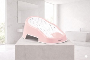 Suport pentru baie Soft Touch BabyJem, Roz - Img 3