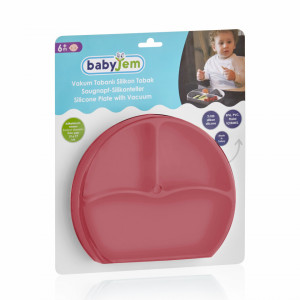 Farfurie din silicon cu 3 compartimente pentru auto-diversificare BabyJem