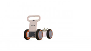 Masinuta ride-on, premergator si carucior de jucarii MamaToyz DriveMe Soft, Vacuta - Jucarie din lemn 3 in 1 - Img 5