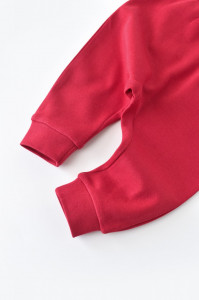 Pantaloni Bebe Unisex din bumbac organic Rosu BabyCosy - Img 2