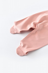 Pantaloni cu Botosei - Bumbac organic Roz pudra BabyCosy - Img 4