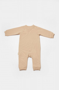 Salopeta cu fermoar, Two thread, BabyCosy, 100% bumbac organic, Stone