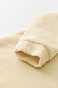 Salopeta cu maneca lunga si fermoar din 80%bumbac organic si 20% poliester -Crem, BabyCosy - Img 4