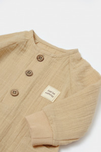 Salopeta cu nasturei, Winter muselin, 100% bumbac - Apricot, BabyCosy