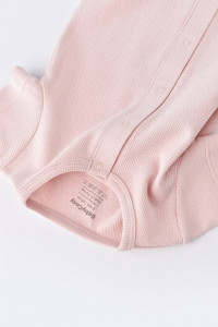 Salopeta cu pantaloni scurti - 100% bumbac organic - Roz, BabyCosy - Img 7