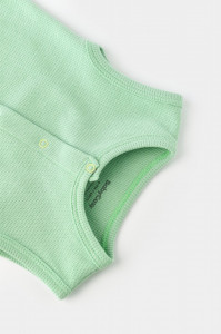 Salopeta fara maneci si pantaloni scurti - 100% bumbac organic - Mint, BabyCosy - Img 8