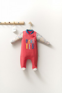 Salopeta pentru bebelusi cu botosei Monster, Tongs baby - Img 2
