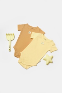 Set 2 body Bamboo, galben, BabyCosy, 50% bumbac+50%bambus