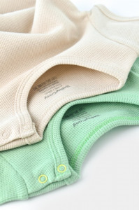 Set 2 body-uri bebe unisex -100% bumbac organic - Mint/Stone, BabyCosy - Img 6