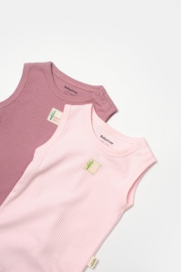 Set 2 body-uri fara maneci Bamboo, roz, BabyCosy, 50% bambus+50% bumbac