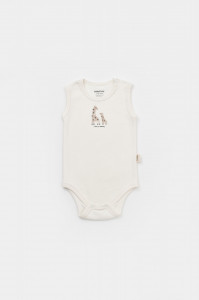 Set 2 body-uri fara maneci bebe unisex  Girafa, Baby Cosy, 100% bumbac organic