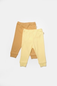 Set 2 pantaloni Bamboo, galben, BabyCosy, 50%bumbac+50% bambus