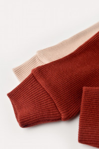 Set 2 pantaloni bebe unisex din bumbac organic si modal - Caramiziu/Somon, BabyCosy - Img 2