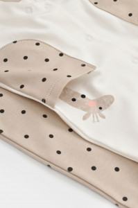 Set 2 salopete cu buzunare Girafa, Baby Cosy, 100% bumbac organic