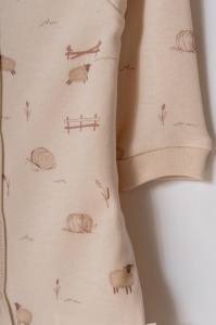 Set 2 salopete lungi, Lamb, BabyCosy, 100% bumbac organic - Img 8