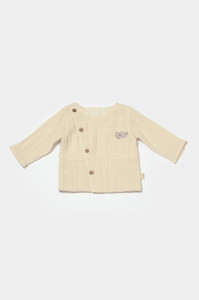 Set bluza cu nasturi si pantaloni , Winter muselin, 100% bumbac - Stone, BabyCosy