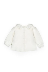 Set bluză cu volănaș și pantalonași, Bow, BabyCosy, 100%bumbac organic - Img 5