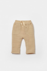 Set bluza dublata si pantaloni, Winter muselin, 100% bumbac - Apricot, BabyCosy