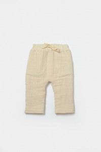 Set bluza dublata si pantaloni, Winter muselin, 100% bumbac - Stone, BabyCosy