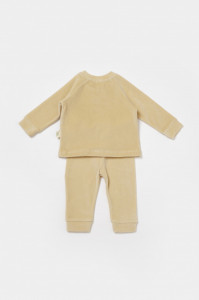 Set bluzita si pantaloni Elefant, 80%bumbac organic si 20% poliester - Stone, BabyCosy