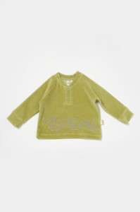 Set bluzita si pantaloni Elefant, 80%bumbac organic si 20% poliester - Verde, BabyCosy