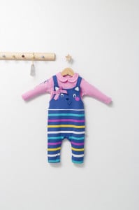 Set salopeta cu bluzita pentru bebelusi Colorful autum, Tongs baby - Img 2