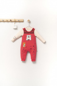 Set salopeta cu bluzita Scufita rosie pentru bebelusi, Tongs baby - Img 2