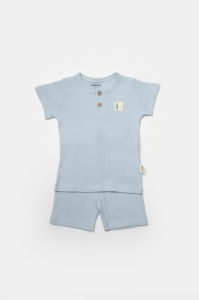 Set tricou cu pantaloni Bamboo, blue, BabyCosy, 50%bumbac+50% bambus