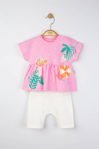 Set tricou de vara cu pantalonasi pentru fetite, Tongs baby - Img 2