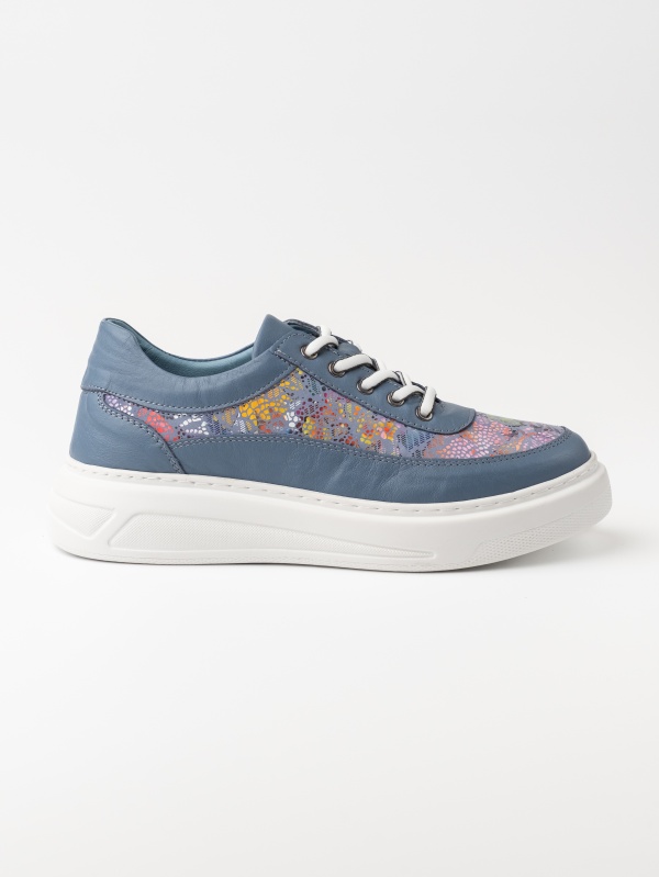 Pantofi piele causal LORA ALBASTRU - Img 2
