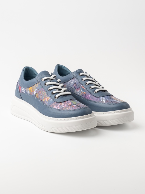 Pantofi piele causal LORA ALBASTRU - Img 3