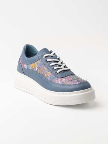 Pantofi piele causal LORA ALBASTRU
