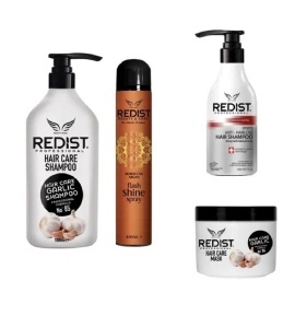 Anti-Căderea Părului, Creștere și Regenerare: Șampon Usturoi 1000 ml + Mască Usturoi 475 ml + Spray pentru Strălucirea Părului Redist 400 ml