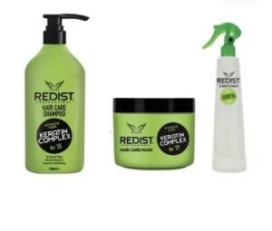 Restructurant cu Keratină REDIST (Șampon 1L, Mască 500 ml, Balsam Bifazic 400 ml)