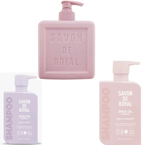 Savon de Royal Keratin, sampon pentru par deteriorat, 500 ml,Sapun lichid pentru maini Savon de Royal Cubic Purple 500 ml,Savon de Royal Sampon cu ulei de shea pentru par vopsit sau cret Savon de Royal 500ml Vegan