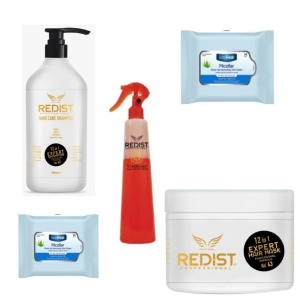REDIST EXPERT(SAMPON 1000ML.BALSAM BIFAZIC400ML,MASCA PAR 500ML)+CADOU SERVETELE DEMACHIANTE MICELLAR