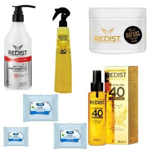 REDIST IMPOTRIVA CADERII PARULUI(SAMPON 500ML.BALSAM BIFAZIC400ML,MASCA PAR 500ML ,TRATAMENT PAR 150ML)+3 PACHETE DEMACHIANTE MICELLAR