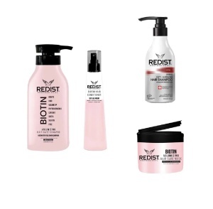 Redist pentru Volum și Hidratare cu Biotină – Șampon, Mască, Balsam Bifazic (225 ml) + Șampon Anti-Cădere cu Biotină (500 ml