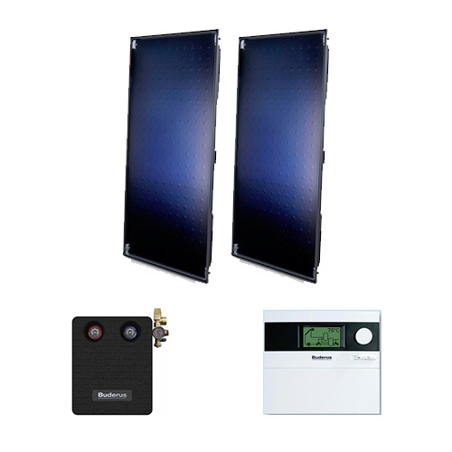 Panouri solare plane BUDERUS 2 SKT 1.0 cu montaj pe acoperiș înclinat tablă