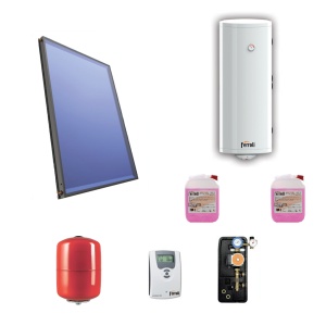 Pachet 1 X panou Ferroli SOLAREVO 2.1V + boiler 120 L + suporti montaj acoperis inclinat metalic Confort