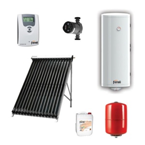 Pachet Boiler 150L + panou solar cu 20 tuburi vidate Ferroli Ecotube New Basic - Img 1