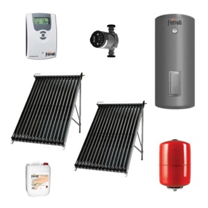 Pachet Boiler 500L + 2 x panou solar cu 25 tuburi vidate Ferroli Ecotube New Basic