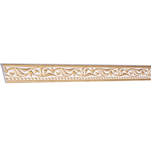 Set 4 Baghete decorative, dreapta, M10BZ, din polistiren, alb/auriu, 4,5 x 200 cm