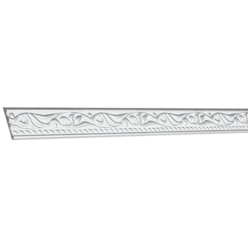 Set 4 Baghete decorative, dreapta, M10BS, din polistiren, alb/argintiu, 4,5 x 200 cm
