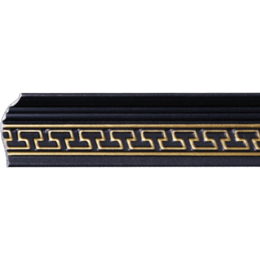 Set 4 Baghete decorative de colt M17CZ, din polistiren, negru/auriu, 8 x 6 x 200 cm