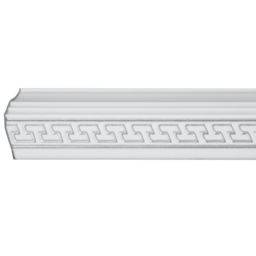 Set 4 Baghete decorative de colt M17BS, din polistiren, alb/argintiu, 8 x 6 x 200 cm
