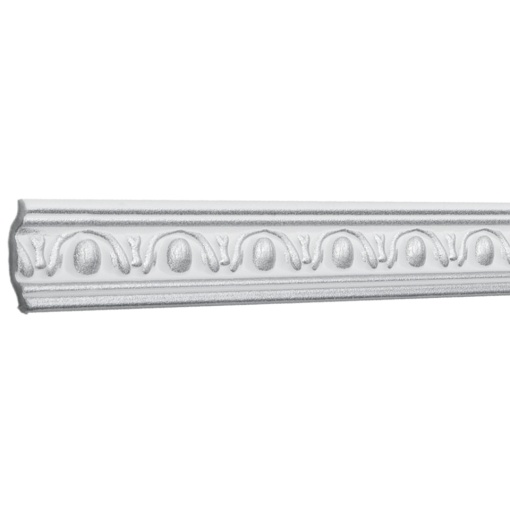Set 4 Baghete decorative de colt M12BS, din polistiren, alb/argintiu, 5 x 5 x 200 cm