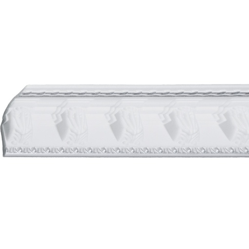 Set 4 Baghete decorative de colt M21BS, din polistiren, alb/argintiu, 8 x 6 x 200 cm
