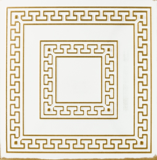 Tavan polistiren retro 23 alb/auriu, 50 x 50 cm , 2mp/pachet