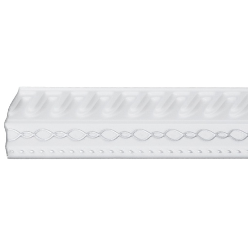 Set 4 Baghete decorative de colt M19BS, din polistiren, alb/argintiu, 8 x 6 x 200 cm